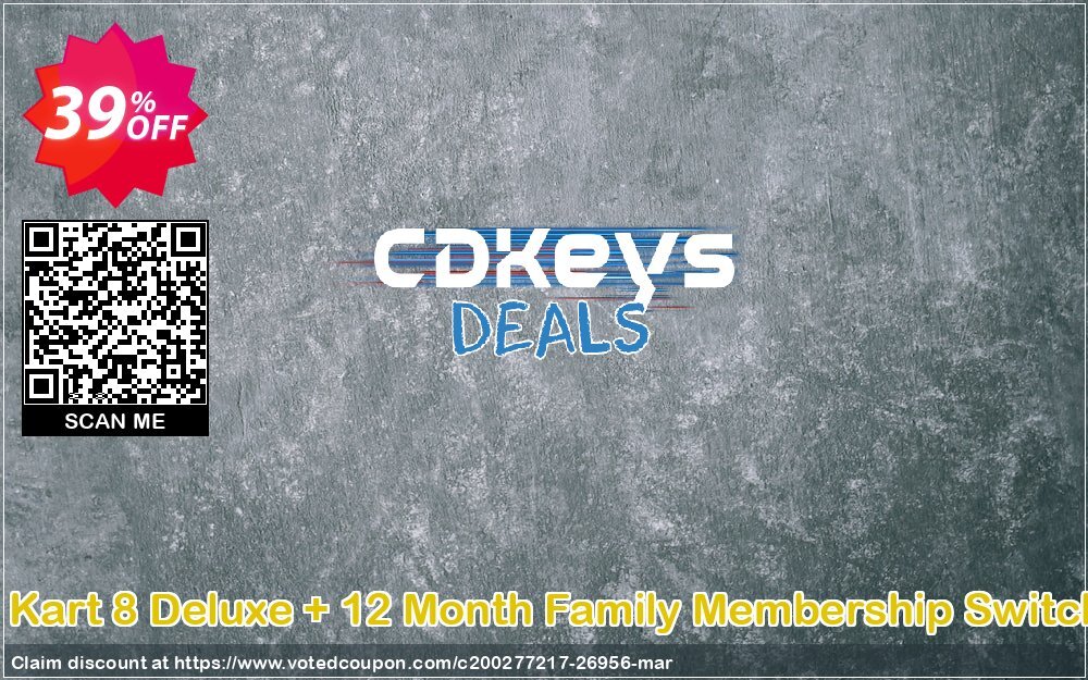 Mario Kart 8 Deluxe + 12 Month Family Membership Switch, EU  Coupon, discount Mario Kart 8 Deluxe + 12 Month Family Membership Switch (EU) Deal. Promotion: Mario Kart 8 Deluxe + 12 Month Family Membership Switch (EU) Exclusive Easter Sale offer 