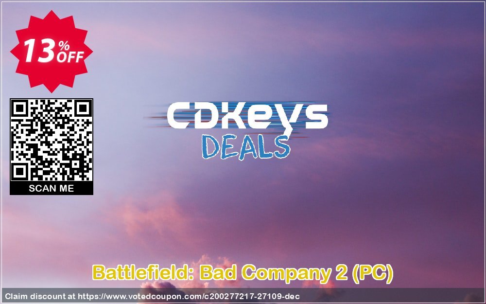 Battlefield: Bad Company 2, PC  Coupon, discount Battlefield: Bad Company 2 (PC) Deal. Promotion: Battlefield: Bad Company 2 (PC) Exclusive Easter Sale offer 