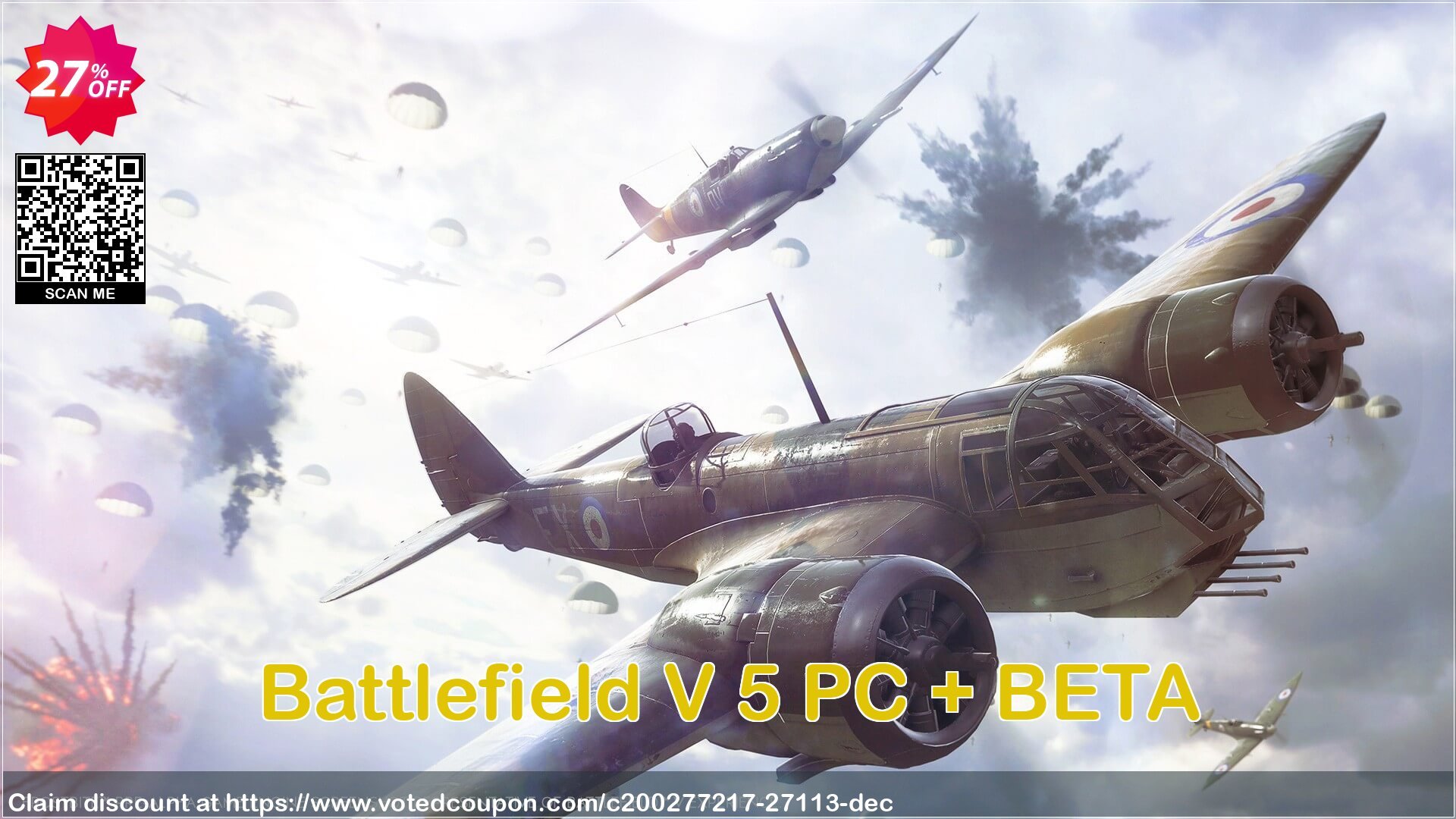 Battlefield V 5 PC + BETA Coupon, discount Battlefield V 5 PC + BETA Deal. Promotion: Battlefield V 5 PC + BETA Exclusive Easter Sale offer 
