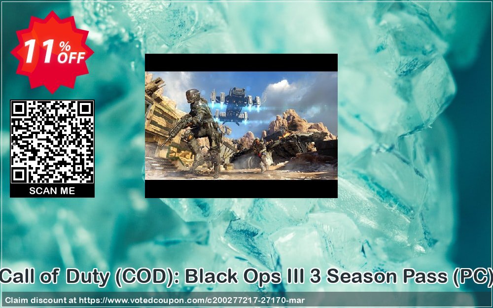 Call of Duty, COD : Black Ops III 3 Season Pass, PC  Coupon, discount Call of Duty (COD): Black Ops III 3 Season Pass (PC) Deal. Promotion: Call of Duty (COD): Black Ops III 3 Season Pass (PC) Exclusive Easter Sale offer 