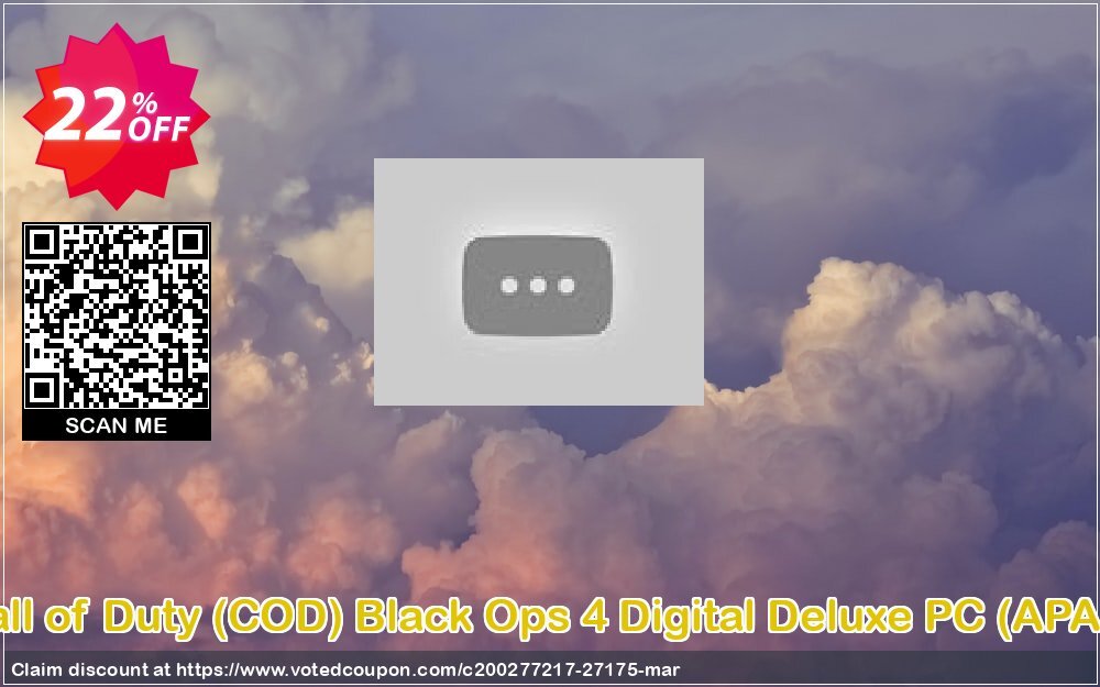 Call of Duty, COD Black Ops 4 Digital Deluxe PC, APAC  Coupon, discount Call of Duty (COD) Black Ops 4 Digital Deluxe PC (APAC) Deal. Promotion: Call of Duty (COD) Black Ops 4 Digital Deluxe PC (APAC) Exclusive Easter Sale offer 