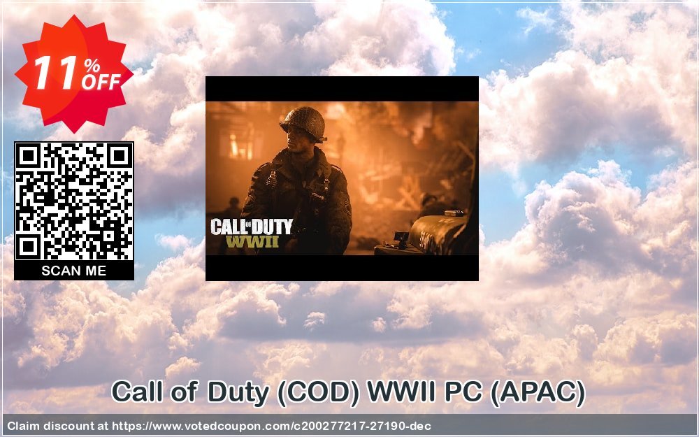 Call of Duty, COD WWII PC, APAC  Coupon Code Apr 2024, 11% OFF - VotedCoupon