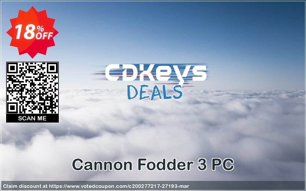 Cannon Fodder 3 PC Coupon, discount Cannon Fodder 3 PC Deal. Promotion: Cannon Fodder 3 PC Exclusive Easter Sale offer 