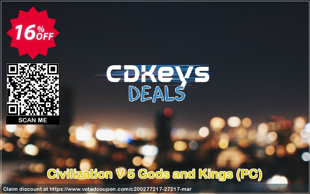 Civilization V 5 Gods and Kings, PC  Coupon, discount Civilization V 5 Gods and Kings (PC) Deal. Promotion: Civilization V 5 Gods and Kings (PC) Exclusive Easter Sale offer 