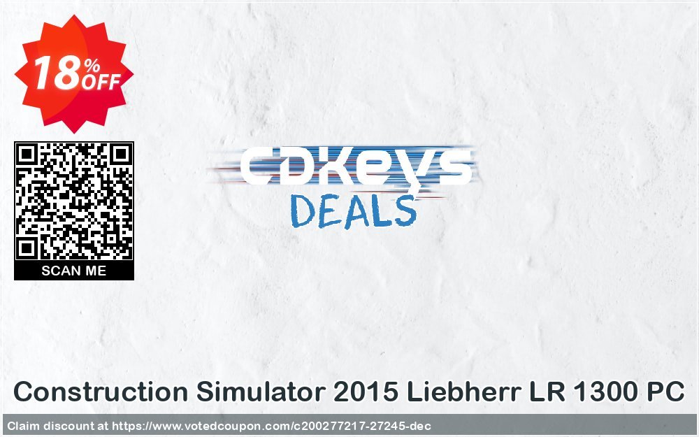Construction Simulator 2015 Liebherr LR 1300 PC voted-on promotion codes