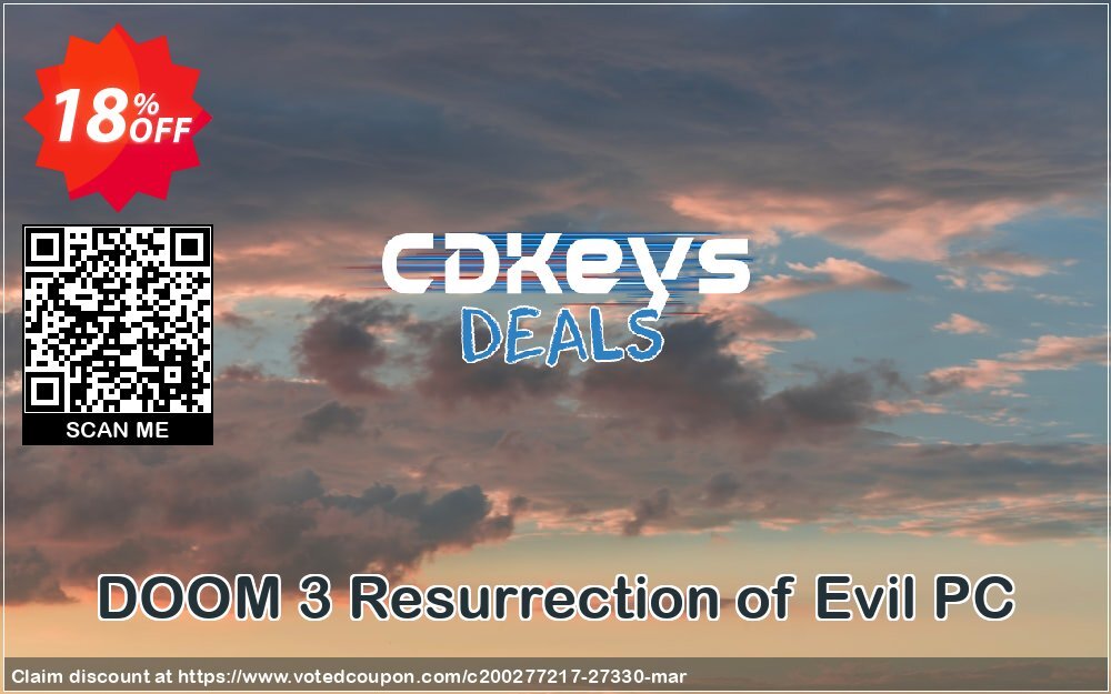 DOOM 3 Resurrection of Evil PC Coupon, discount DOOM 3 Resurrection of Evil PC Deal. Promotion: DOOM 3 Resurrection of Evil PC Exclusive Easter Sale offer 