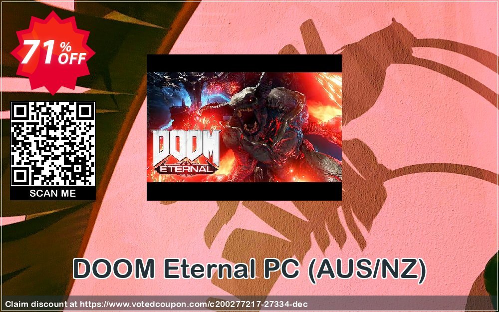 DOOM Eternal PC, AUS/NZ  Coupon, discount DOOM Eternal PC (AUS/NZ) Deal. Promotion: DOOM Eternal PC (AUS/NZ) Exclusive Easter Sale offer 