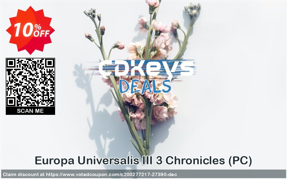 Europa Universalis III 3 Chronicles, PC  Coupon, discount Europa Universalis III 3 Chronicles (PC) Deal. Promotion: Europa Universalis III 3 Chronicles (PC) Exclusive Easter Sale offer 
