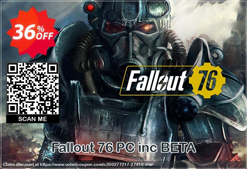 Fallout 76 PC inc BETA Coupon Code Apr 2024, 36% OFF - VotedCoupon