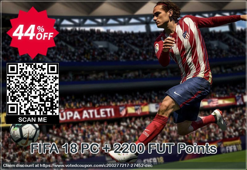 FIFA 18 PC + 2200 FUT Points Coupon Code Apr 2024, 44% OFF - VotedCoupon