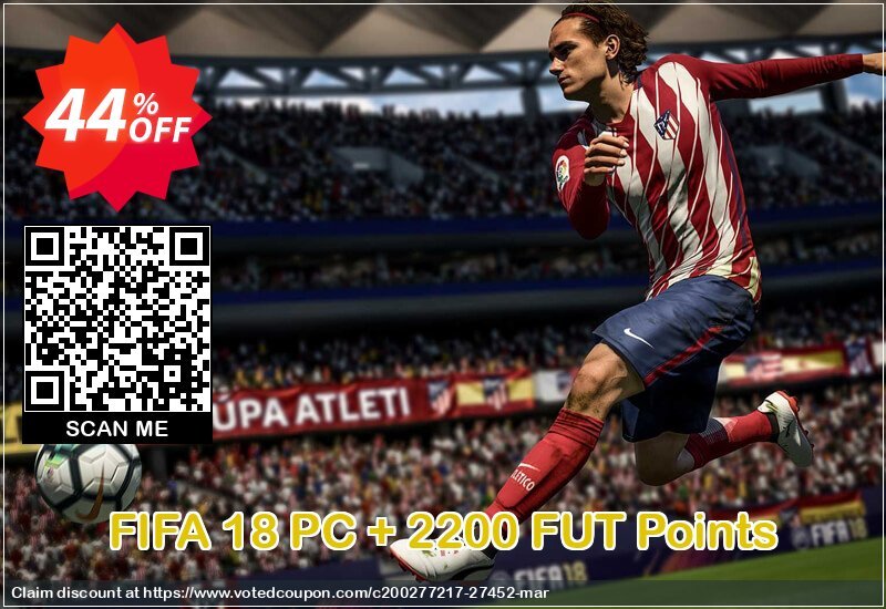 FIFA 18 PC + 2200 FUT Points Coupon Code Apr 2024, 44% OFF - VotedCoupon