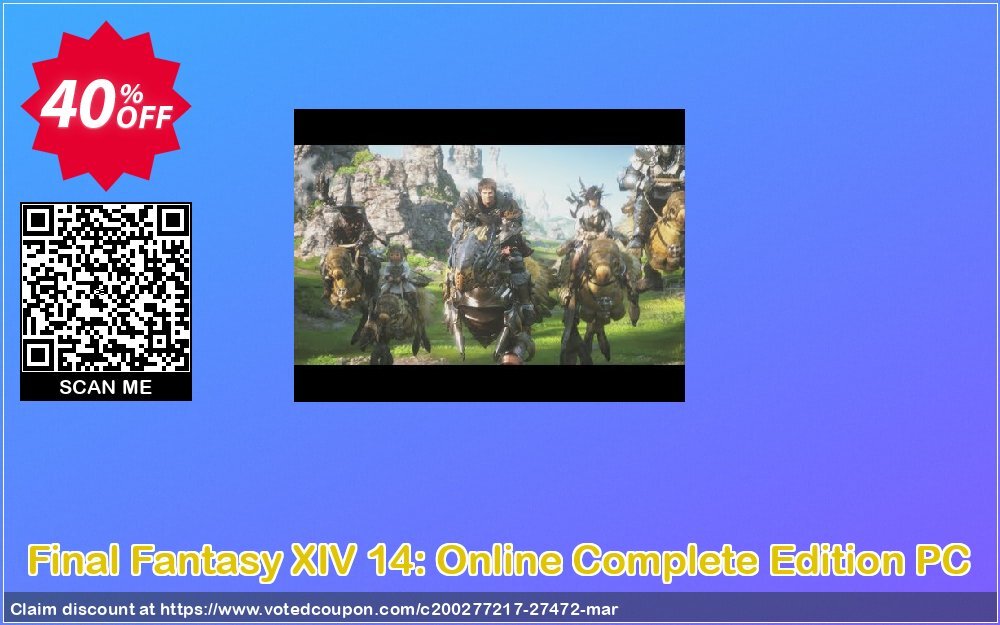 Final Fantasy XIV 14: Online Complete Edition PC Coupon, discount Final Fantasy XIV 14: Online Complete Edition PC Deal. Promotion: Final Fantasy XIV 14: Online Complete Edition PC Exclusive Easter Sale offer 