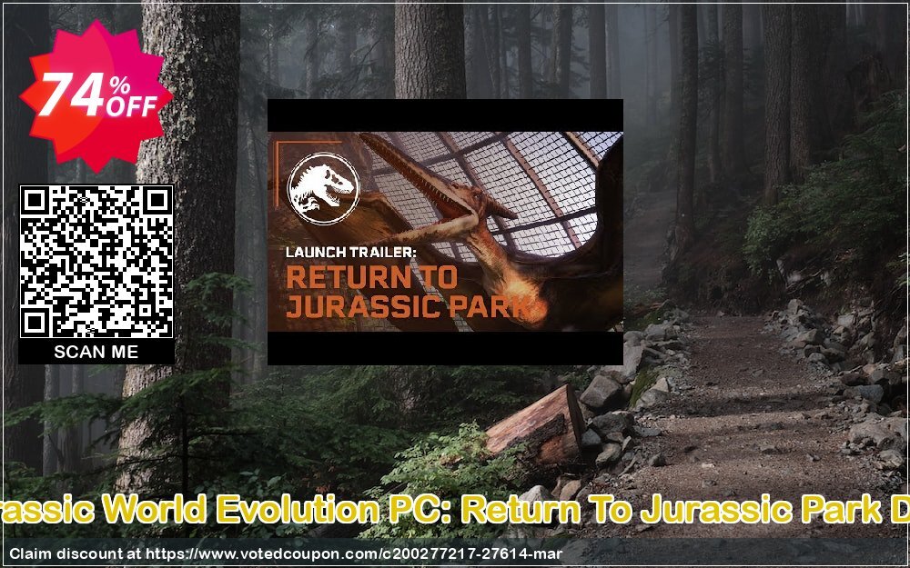 Jurassic World Evolution PC: Return To Jurassic Park DLC Coupon Code Apr 2024, 74% OFF - VotedCoupon