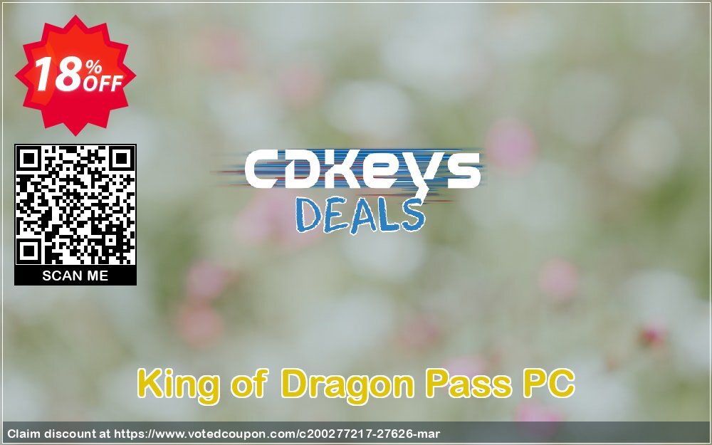 King of Dragon Pass PC Coupon, discount King of Dragon Pass PC Deal. Promotion: King of Dragon Pass PC Exclusive Easter Sale offer 