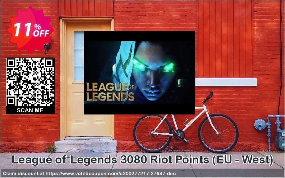 League of Legends 3080 Riot Points, EU - West  Coupon, discount League of Legends 3080 Riot Points (EU - West) Deal. Promotion: League of Legends 3080 Riot Points (EU - West) Exclusive Easter Sale offer 