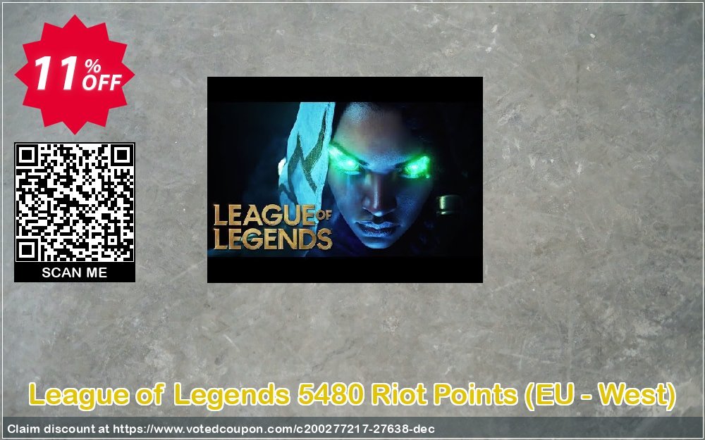 League of Legends 5480 Riot Points, EU - West  Coupon Code Apr 2024, 11% OFF - VotedCoupon