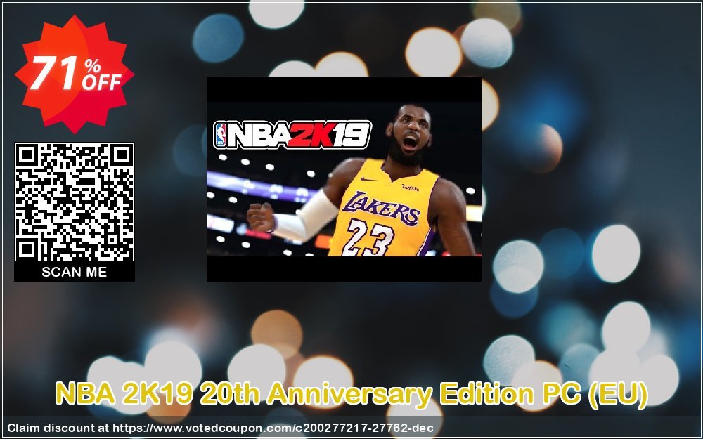 NBA 2K19 20th Anniversary Edition PC, EU  Coupon Code Apr 2024, 71% OFF - VotedCoupon