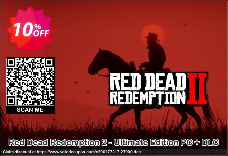 Red Dead Redemption 2 - Ultimate Edition PC + DLC Coupon, discount Red Dead Redemption 2 - Ultimate Edition PC + DLC Deal. Promotion: Red Dead Redemption 2 - Ultimate Edition PC + DLC Exclusive Easter Sale offer 