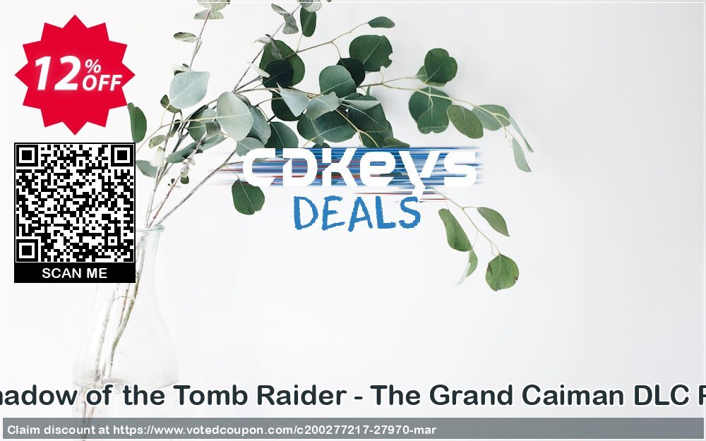 Shadow of the Tomb Raider - The Grand Caiman DLC PC Coupon, discount Shadow of the Tomb Raider - The Grand Caiman DLC PC Deal. Promotion: Shadow of the Tomb Raider - The Grand Caiman DLC PC Exclusive Easter Sale offer 