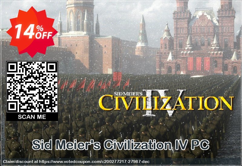 Sid Meier's Civilization IV PC Coupon, discount Sid Meier's Civilization IV PC Deal. Promotion: Sid Meier's Civilization IV PC Exclusive Easter Sale offer 
