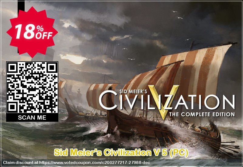 Sid Meier's Civilization V 5, PC  Coupon, discount Sid Meier's Civilization V 5 (PC) Deal. Promotion: Sid Meier's Civilization V 5 (PC) Exclusive Easter Sale offer 