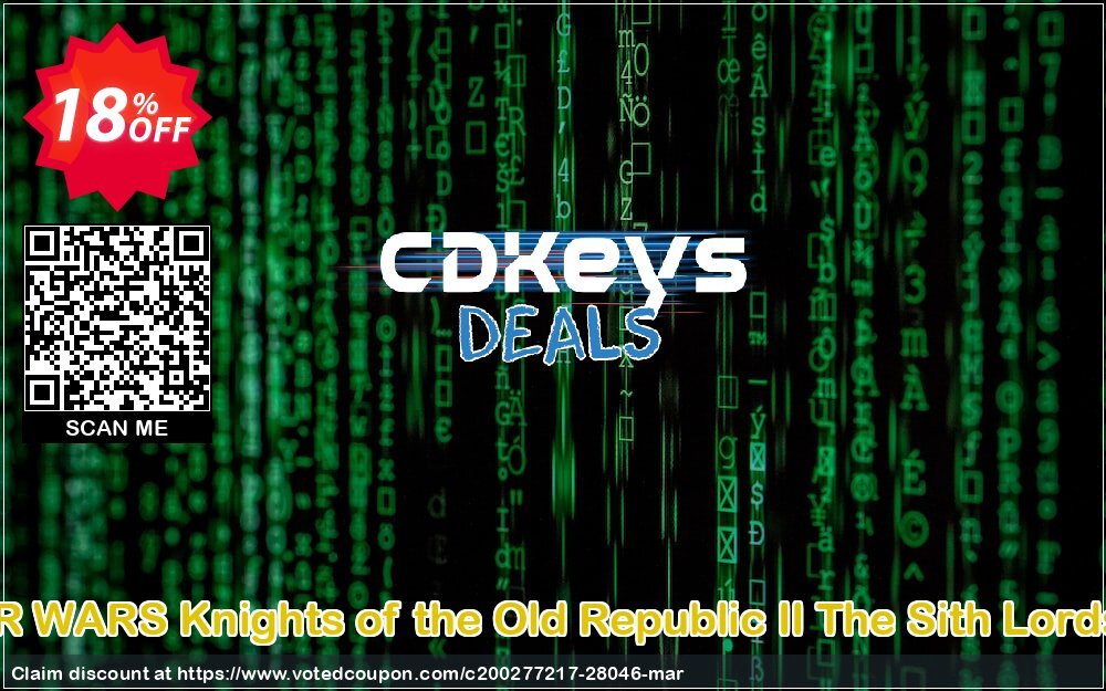 STAR WARS Knights of the Old Republic II The Sith Lords PC Coupon, discount STAR WARS Knights of the Old Republic II The Sith Lords PC Deal. Promotion: STAR WARS Knights of the Old Republic II The Sith Lords PC Exclusive Easter Sale offer 