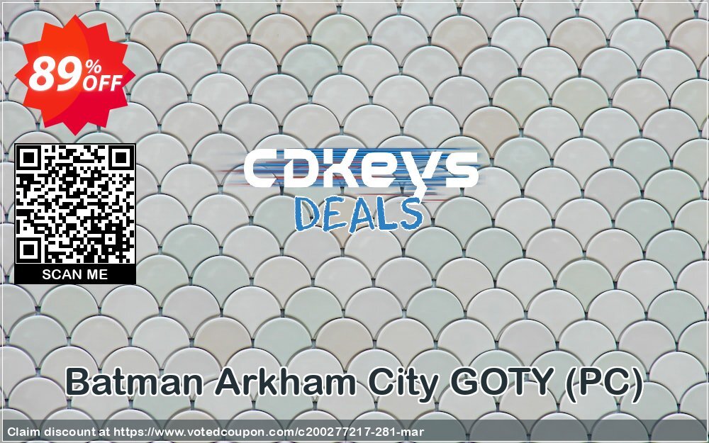 Batman Arkham City GOTY, PC  Coupon, discount Batman Arkham City GOTY (PC) Deal. Promotion: Batman Arkham City GOTY (PC) Exclusive offer 