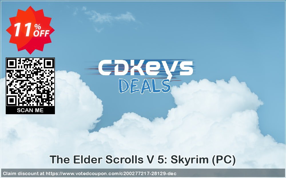The Elder Scrolls V 5: Skyrim, PC  Coupon, discount The Elder Scrolls V 5: Skyrim (PC) Deal. Promotion: The Elder Scrolls V 5: Skyrim (PC) Exclusive Easter Sale offer 