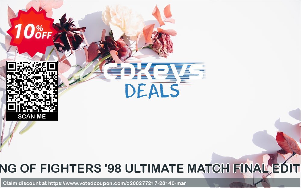 THE KING OF FIGHTERS '98 ULTIMATE MATCH FINAL EDITION PC Coupon, discount THE KING OF FIGHTERS '98 ULTIMATE MATCH FINAL EDITION PC Deal. Promotion: THE KING OF FIGHTERS '98 ULTIMATE MATCH FINAL EDITION PC Exclusive Easter Sale offer 