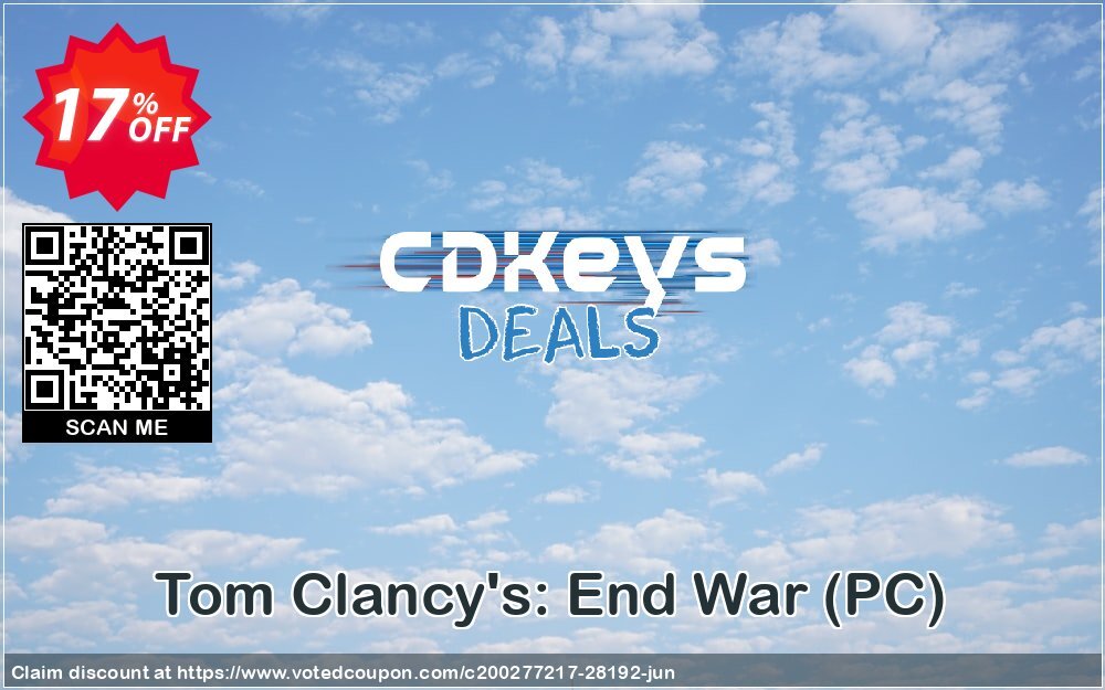 Tom Clancy's: End War, PC  Coupon, discount Tom Clancy's: End War (PC) Deal. Promotion: Tom Clancy's: End War (PC) Exclusive Easter Sale offer 