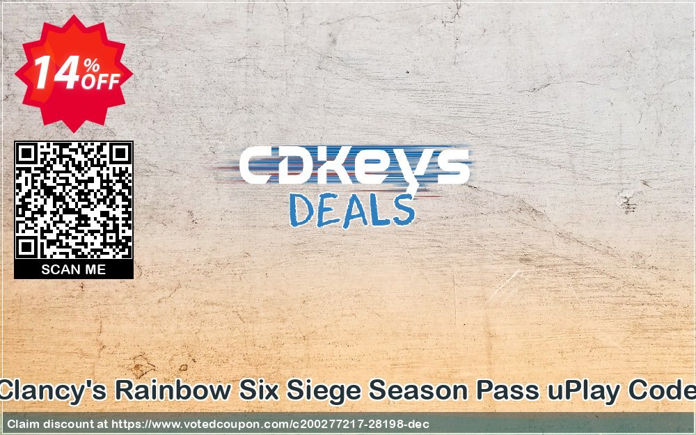 Tom Clancy's Rainbow Six Siege Season Pass uPlay Code, PC  Coupon, discount Tom Clancy's Rainbow Six Siege Season Pass uPlay Code (PC) Deal. Promotion: Tom Clancy's Rainbow Six Siege Season Pass uPlay Code (PC) Exclusive Easter Sale offer 
