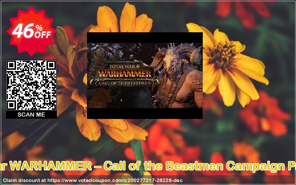 Total War WARHAMMER – Call of the Beastmen Campaign Pack DLC Coupon Code Apr 2024, 46% OFF - VotedCoupon