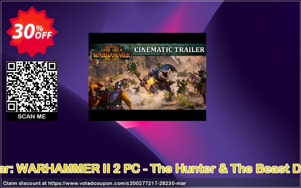 Total War: WARHAMMER II 2 PC - The Hunter & The Beast DLC, US  Coupon Code Apr 2024, 30% OFF - VotedCoupon