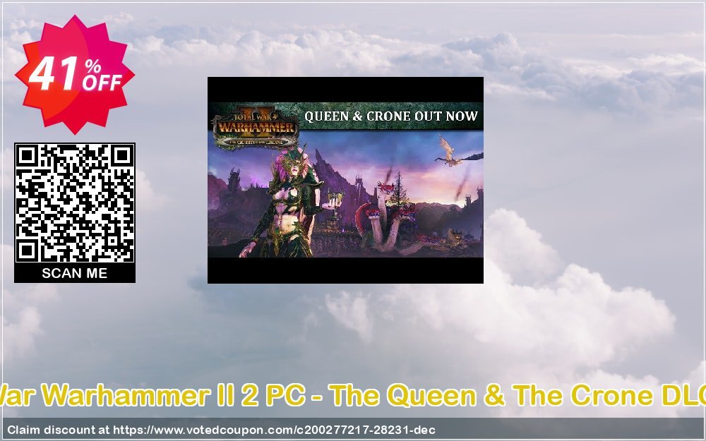 Total War Warhammer II 2 PC - The Queen & The Crone DLC, WW  Coupon, discount Total War Warhammer II 2 PC - The Queen & The Crone DLC (WW) Deal. Promotion: Total War Warhammer II 2 PC - The Queen & The Crone DLC (WW) Exclusive Easter Sale offer 