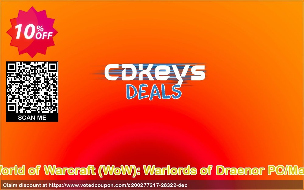 World of Warcraft, WoW : Warlords of Draenor PC/MAC Coupon, discount World of Warcraft (WoW): Warlords of Draenor PC/Mac Deal. Promotion: World of Warcraft (WoW): Warlords of Draenor PC/Mac Exclusive Easter Sale offer 