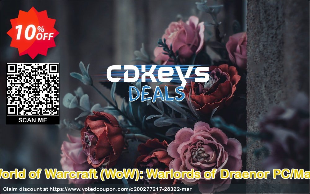 World of Warcraft, WoW : Warlords of Draenor PC/MAC Coupon, discount World of Warcraft (WoW): Warlords of Draenor PC/Mac Deal. Promotion: World of Warcraft (WoW): Warlords of Draenor PC/Mac Exclusive Easter Sale offer 