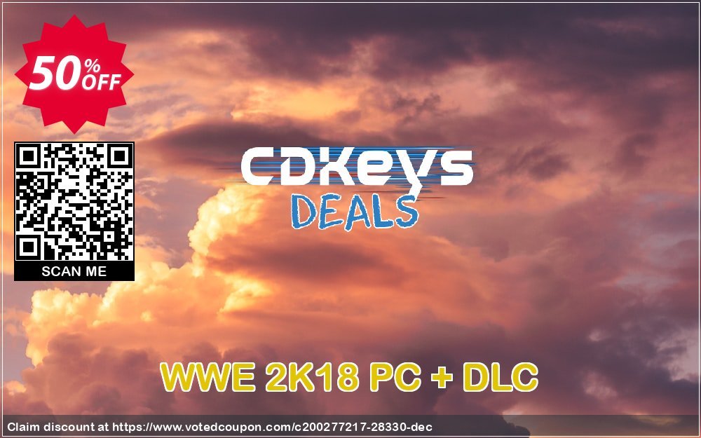WWE 2K18 PC + DLC Coupon, discount WWE 2K18 PC + DLC Deal. Promotion: WWE 2K18 PC + DLC Exclusive Easter Sale offer 