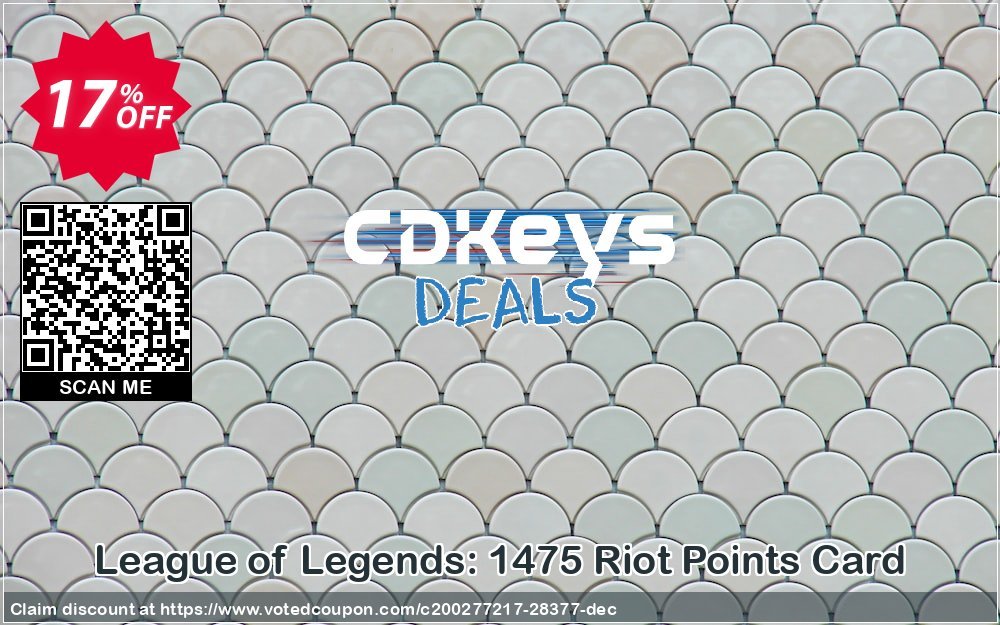 League of Legends: 1475 Riot Points Card Coupon Code May 2024, 17% OFF - VotedCoupon