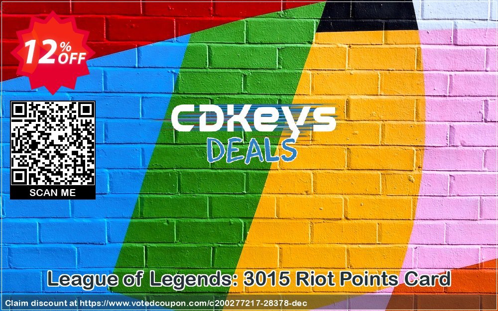 League of Legends: 3015 Riot Points Card Coupon Code May 2024, 12% OFF - VotedCoupon