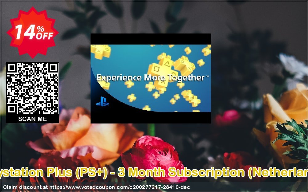 PS Plus, PS+ - 3 Month Subscription, Netherlands  Coupon, discount Playstation Plus (PS+) - 3 Month Subscription (Netherlands) Deal. Promotion: Playstation Plus (PS+) - 3 Month Subscription (Netherlands) Exclusive Easter Sale offer 