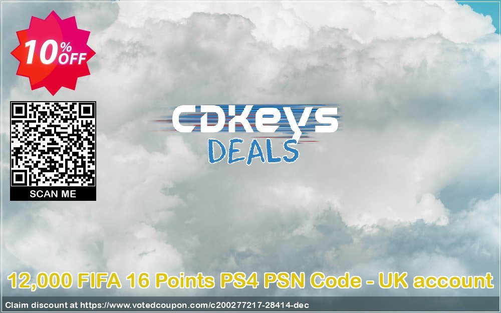 12,000 FIFA 16 Points PS4 PSN Code - UK account Coupon, discount 12,000 FIFA 16 Points PS4 PSN Code - UK account Deal. Promotion: 12,000 FIFA 16 Points PS4 PSN Code - UK account Exclusive Easter Sale offer 
