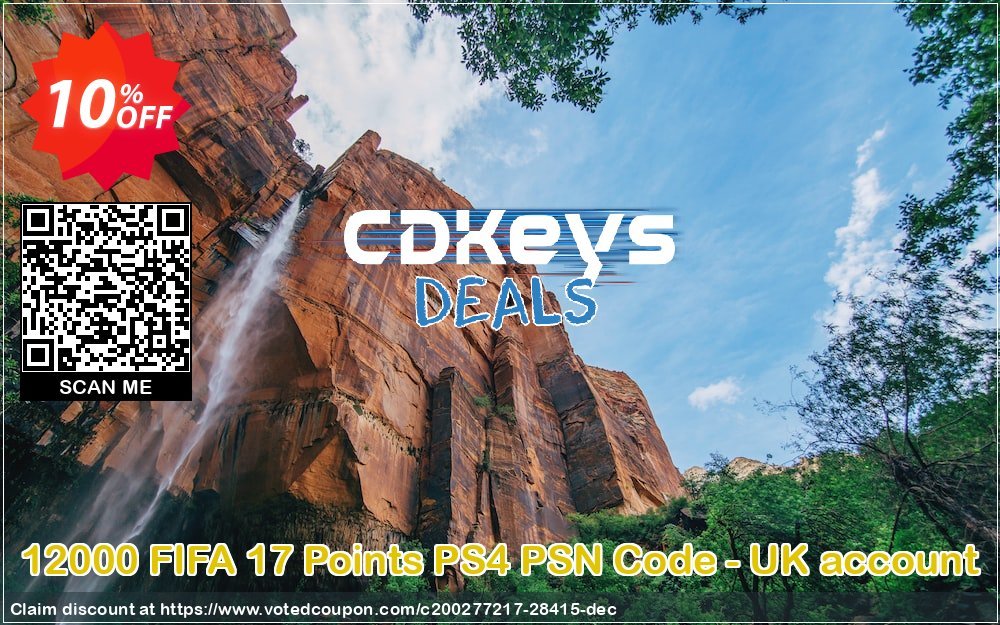 12000 FIFA 17 Points PS4 PSN Code - UK account Coupon Code Apr 2024, 10% OFF - VotedCoupon