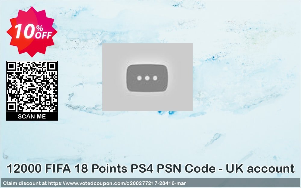 12000 FIFA 18 Points PS4 PSN Code - UK account Coupon, discount 12000 FIFA 18 Points PS4 PSN Code - UK account Deal. Promotion: 12000 FIFA 18 Points PS4 PSN Code - UK account Exclusive Easter Sale offer 