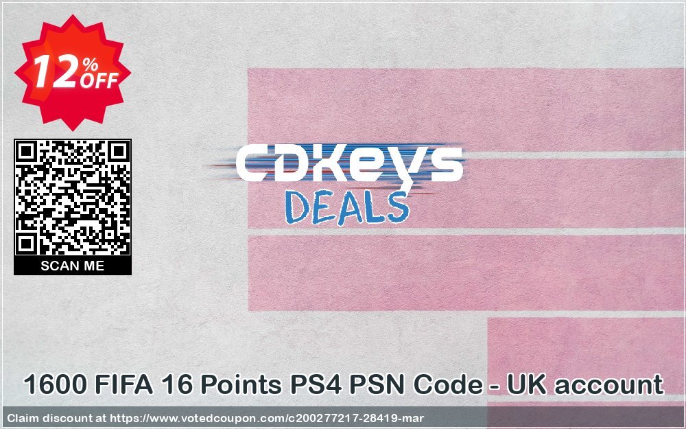 1600 FIFA 16 Points PS4 PSN Code - UK account Coupon Code May 2024, 12% OFF - VotedCoupon