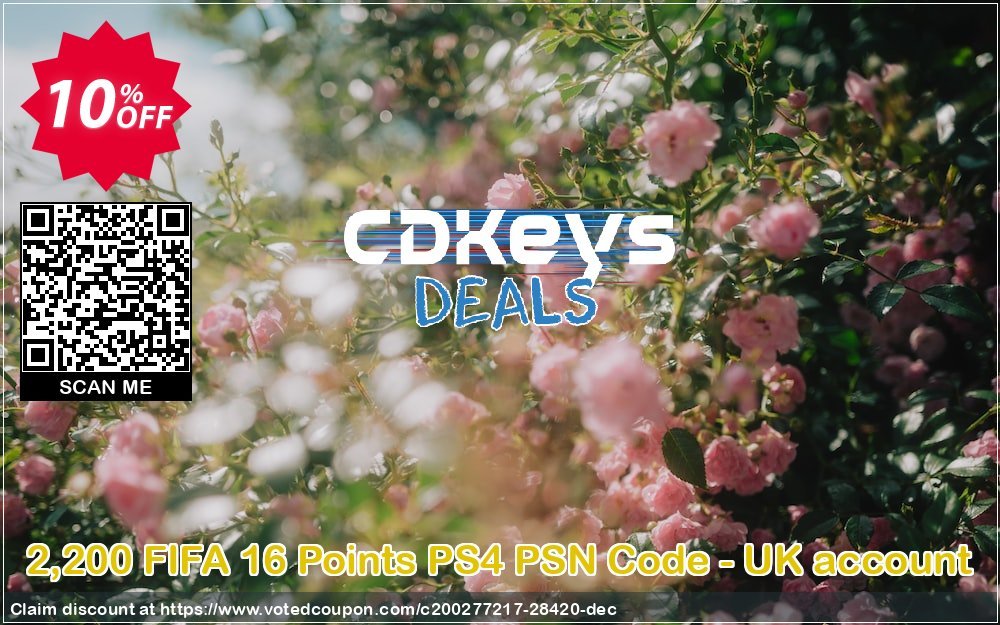 2,200 FIFA 16 Points PS4 PSN Code - UK account Coupon Code Apr 2024, 10% OFF - VotedCoupon