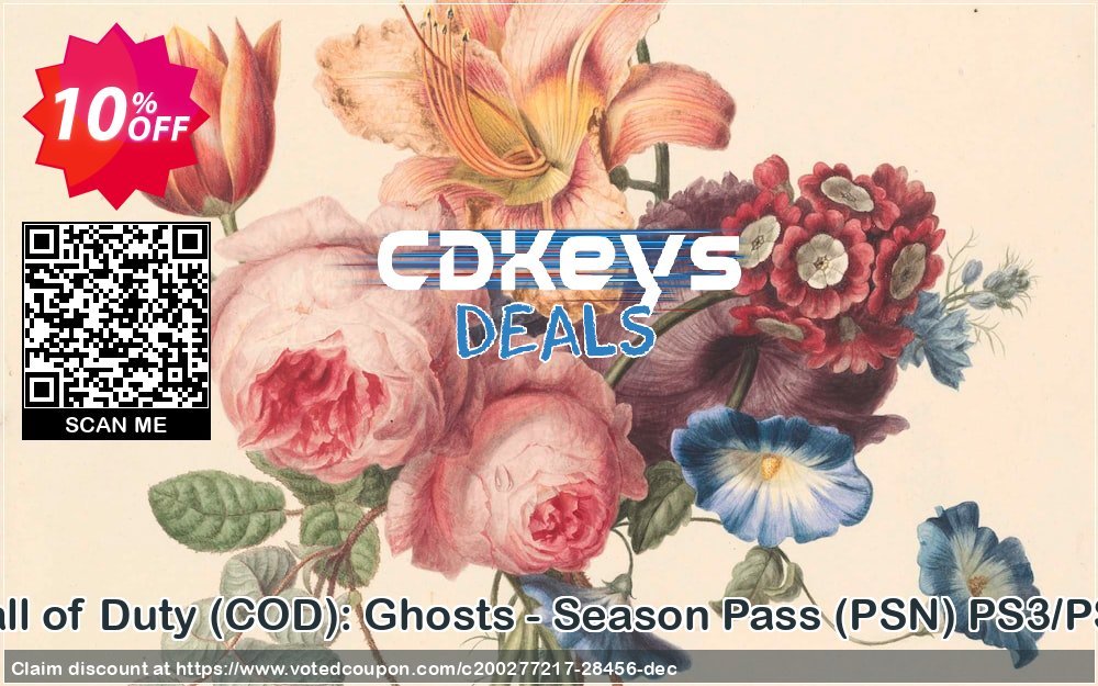Call of Duty, COD : Ghosts - Season Pass, PSN PS3/PS4 Coupon, discount Call of Duty (COD): Ghosts - Season Pass (PSN) PS3/PS4 Deal. Promotion: Call of Duty (COD): Ghosts - Season Pass (PSN) PS3/PS4 Exclusive Easter Sale offer 