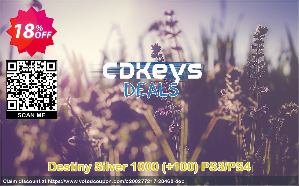 Destiny Silver 1000, +100 PS3/PS4 Coupon, discount Destiny Silver 1000 (+100) PS3/PS4 Deal. Promotion: Destiny Silver 1000 (+100) PS3/PS4 Exclusive Easter Sale offer 