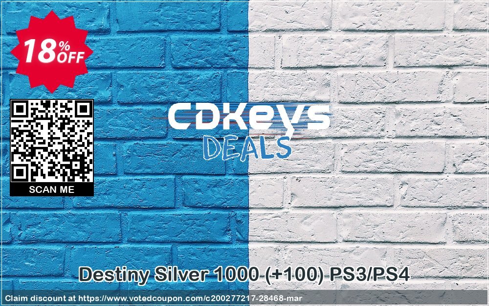 Destiny Silver 1000, +100 PS3/PS4 Coupon Code Apr 2024, 18% OFF - VotedCoupon