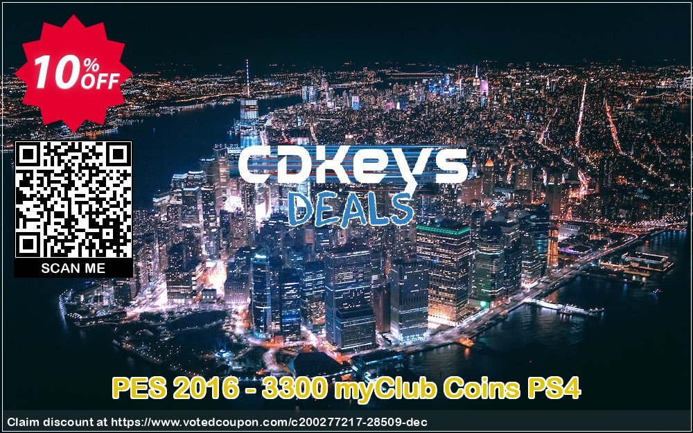 PES 2016 - 3300 myClub Coins PS4 Coupon Code Apr 2024, 10% OFF - VotedCoupon