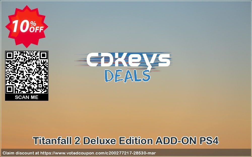 Titanfall 2 Deluxe Edition ADD-ON PS4 Coupon, discount Titanfall 2 Deluxe Edition ADD-ON PS4 Deal. Promotion: Titanfall 2 Deluxe Edition ADD-ON PS4 Exclusive Easter Sale offer 